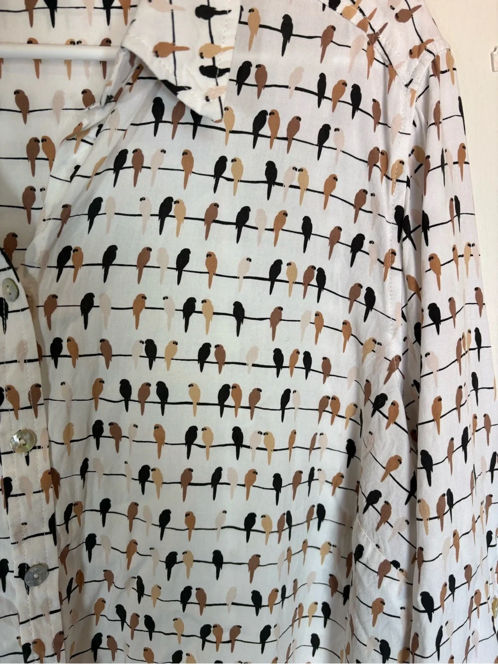 Anthropologie Jane & Delancey Bird On A Wire Shirt Size 2X Rayon Macaw Parrot - Picture 3 of 7